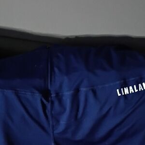 LINALAX Navy Blue Activewear Leggings, Zipper In Front